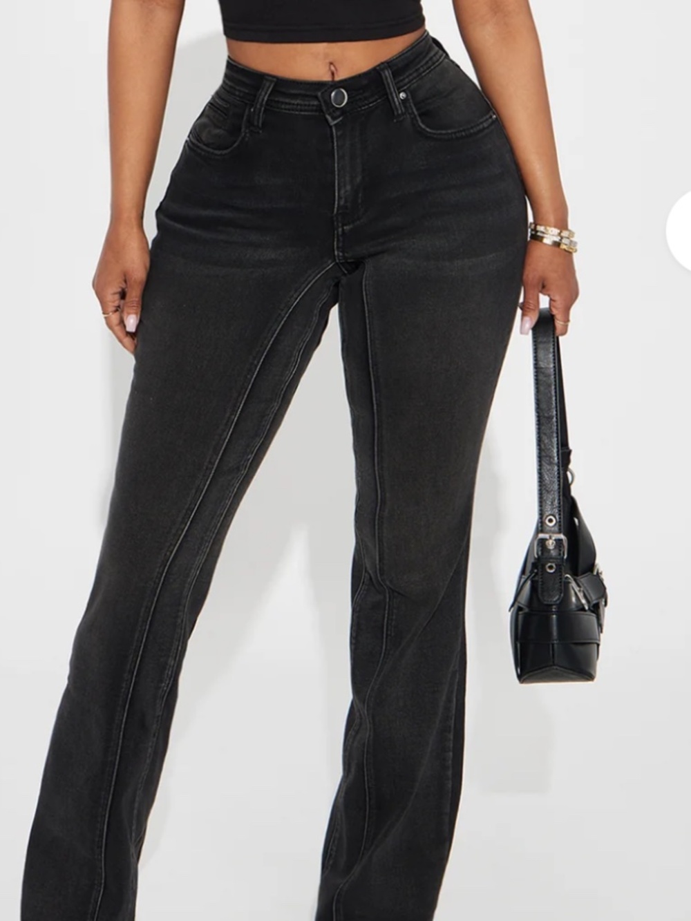 Stretch Flare Black Jeans